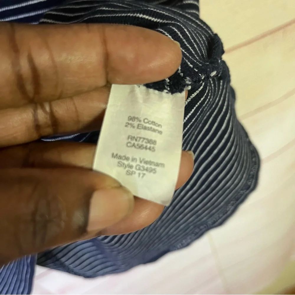 J. CREW Sleeveless Navy White Striped‎ Cotton Dress Size XS